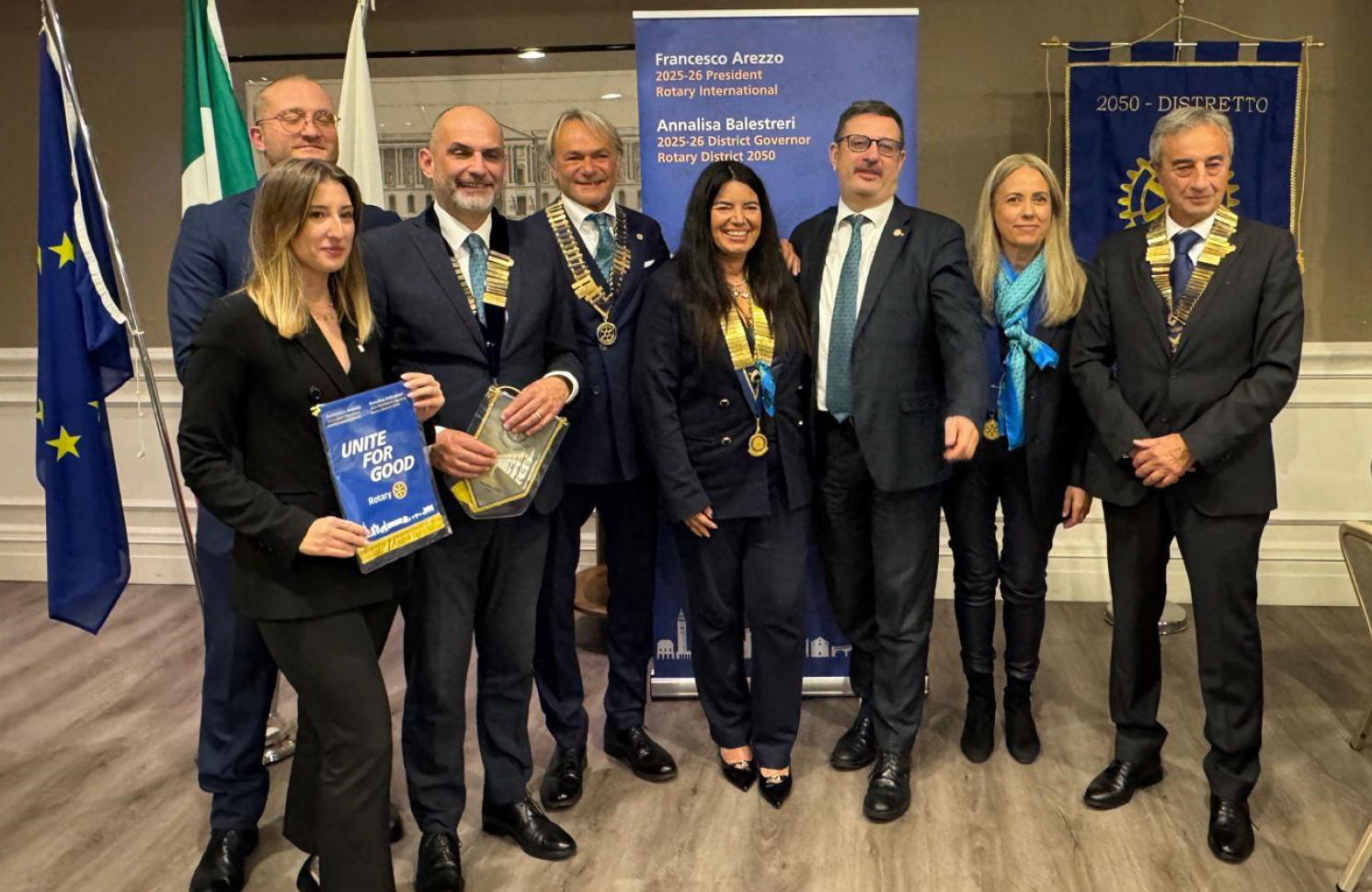 Conviviale in sede, visita della Governatrice Annalisa Balestreri